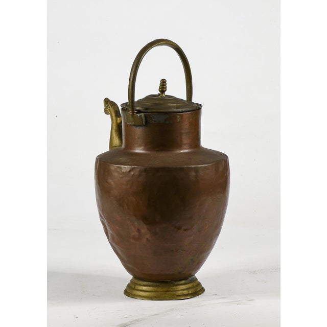 Brown Amphora Copper Jug ​​with Brass Spout, Italy, 1800 For Sale - Image 8 of 10