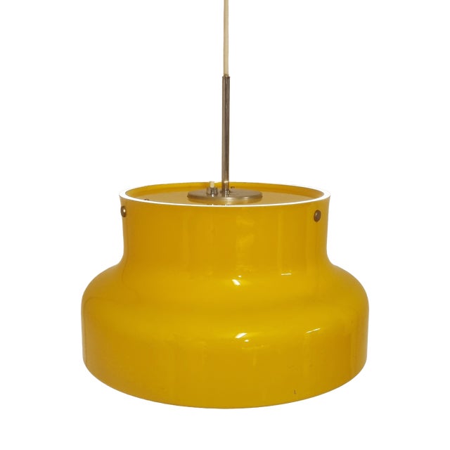 Yellow Bumling Pendant Lamp by Anders Pehrson for Ateljé Lyktan, 1970s For Sale
