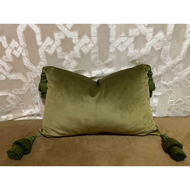 Contemporary Handcrafted Velvet Fabric Cushion Cover For Sale - Image 6 of 6