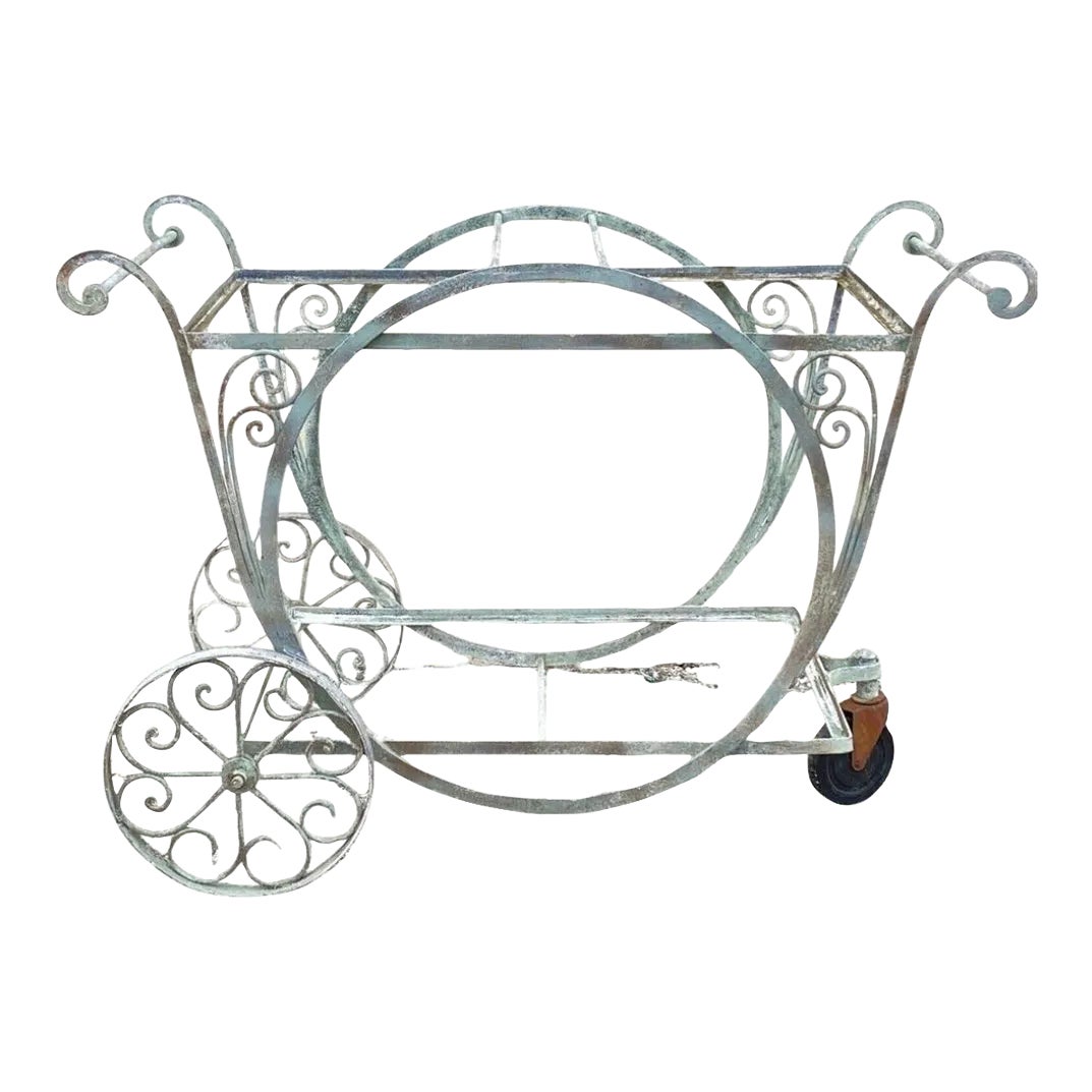 Antique Salterini Mt. Vernon Wrought Iron Art Nouveau Bar Cart Chairish