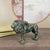 Bronze Lion Sculpture – 3.1" Verdigris Patina Animal Figure For Sale In Los Angeles - Image 6 of 11
