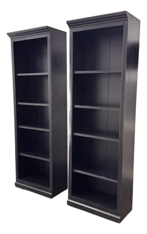 Ballard Designs Tuscan Flush Center Bookcases, Pair