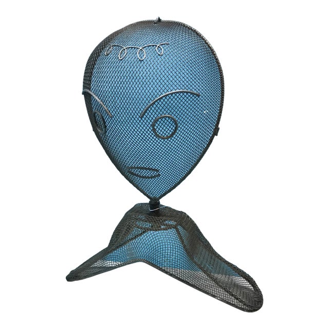 1950s Fredric Weinberg Wire Mesh Bust Head Display Mannequin For Sale