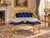 1980s French Artisan Louis XVI Blue Beech Settee For Sale - Image 10 of 10