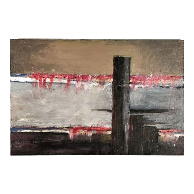 Abstract Painting by H. Krell, Circa 1950 For Sale