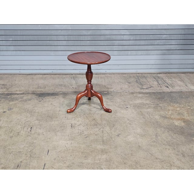 Store Item: Henkel Harris Wild Black Cherry Ocassional Round Table Made In Virginia Description: Solid Wild Black Cherry...