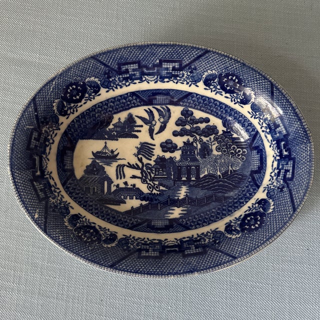 Lovely blue Willow serving bowl, Marked Made in Japan