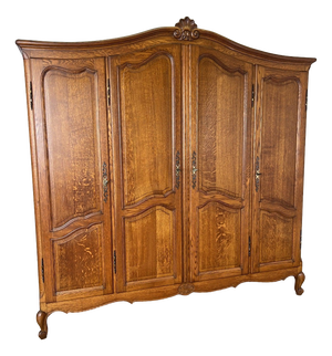 Vintage French Louis XVI Style Wardrobe in Oak