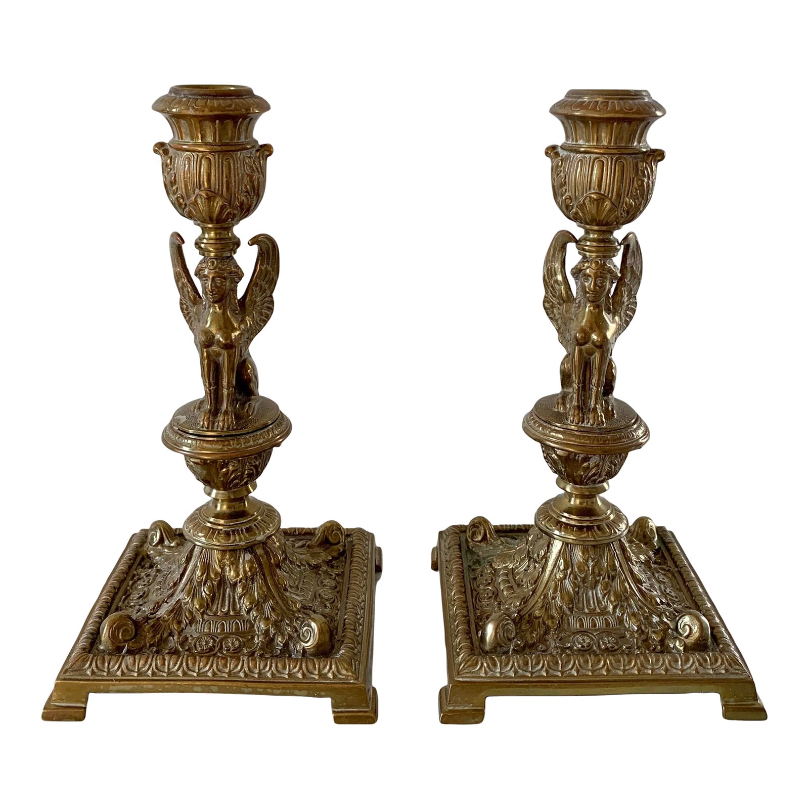 19th-century-egyptian-revival-gilt-bronze-sphinx-candlestick-holders
