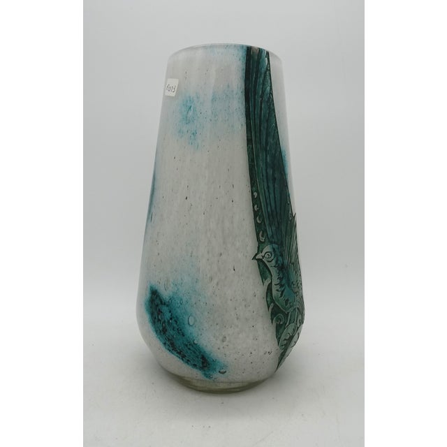 1920s Acid Cameo Art Glass Vase with Bird Pattern from Legras, 1920s For Sale - Image 5 of 12