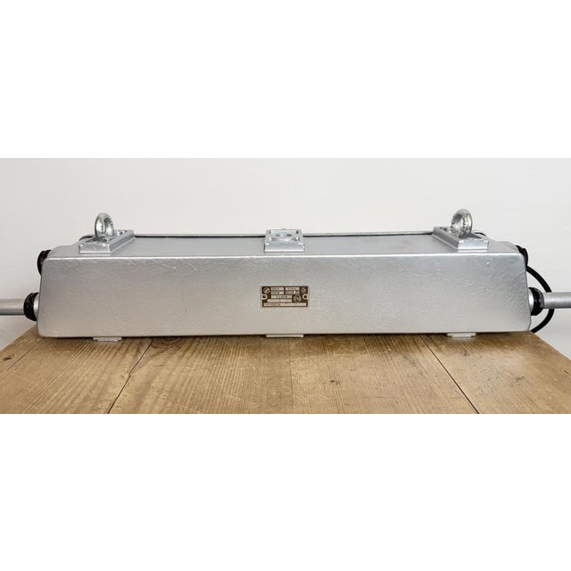 Industrial Silver Tube Light from Elektrosvit, 1970s For Sale - Image 11 of 17