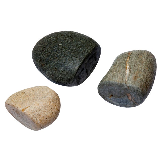 Dark Gray Small Vintage Stone Bud Vases, Set of 3 For Sale - Image 8 of 10