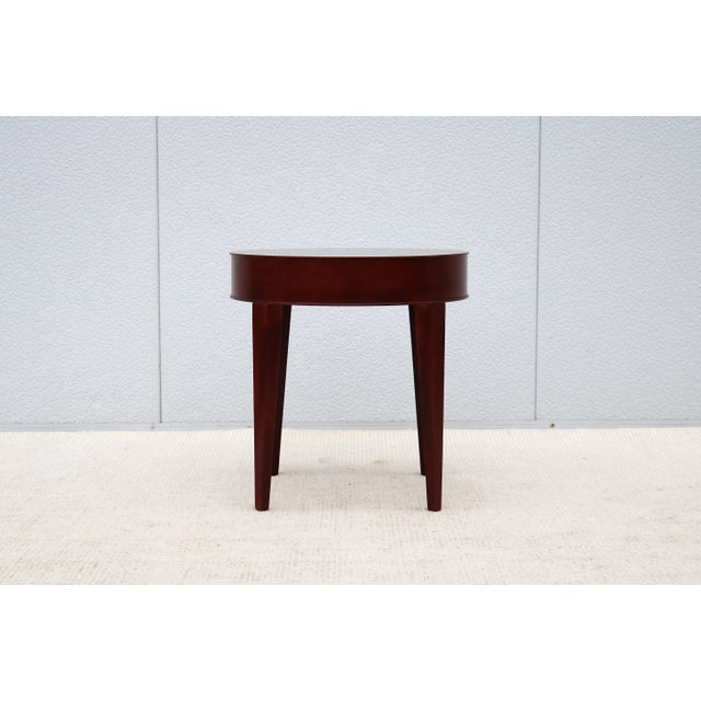 Bernhardt Contemporary Bernhardt Design Etage 21" Round Maple Wood Occasional Side Table For Sale - Image 4 of 12