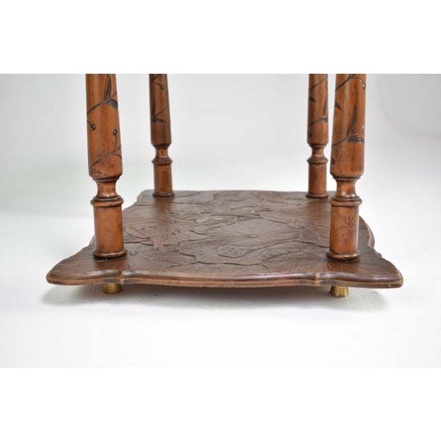 1900's Japanese Sculpted Wooden Tea Table For Sale - Image 9 of 12