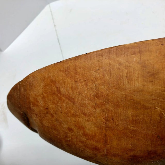 Vintage Hand Crafted Wood Dough Bowl For Sale - Image 10 of 11