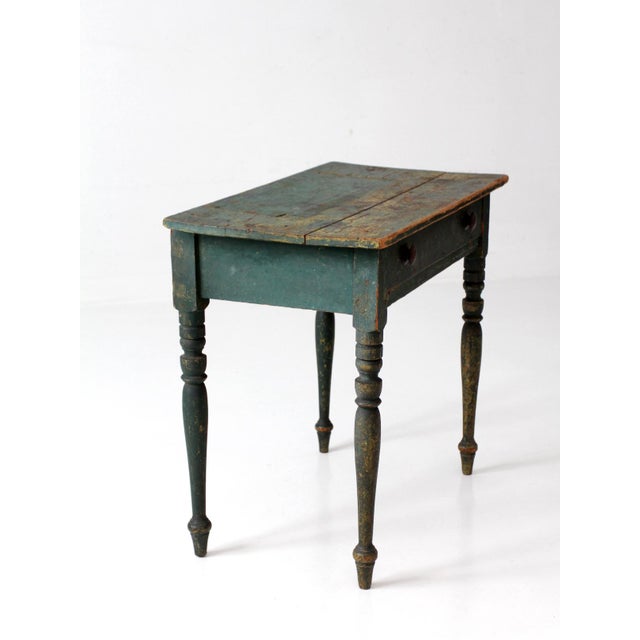 Antique American Painted Table With Drawer For Sale - Image 12 of 18
