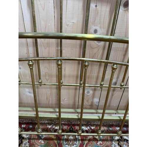 Antique Brass Crib, 1900s For Sale - Image 3 of 6