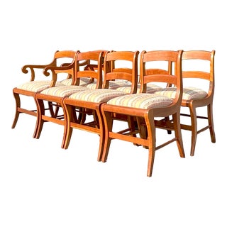 Vintage Maple Saber Legged Dining Chairs- Set of 8 For Sale