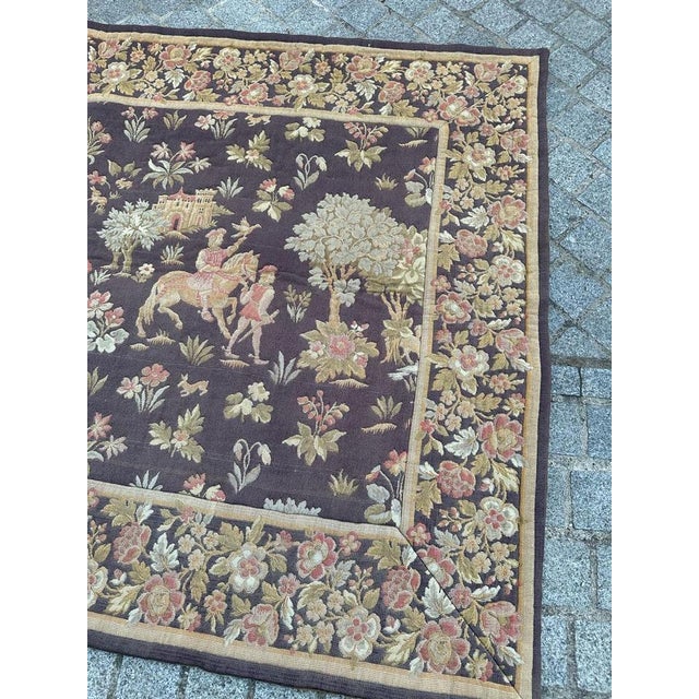 Behold this exquisite French tapestry, meticulously crafted as a museum-tapestry design replica. This tapestry captures...