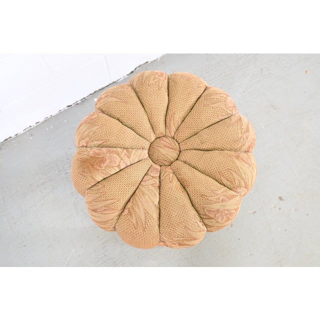 Brown Heywood-Wakefield Vanity Pouf Stool, 1940s For Sale - Image 8 of 9