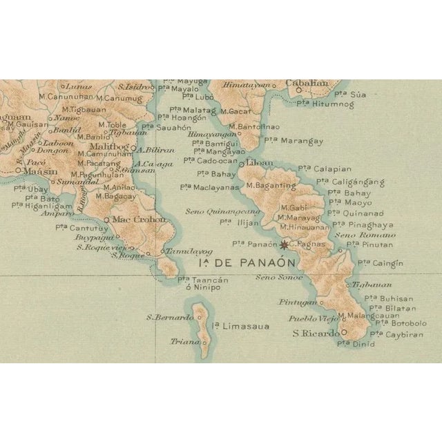 Paper Map of the Island of Leyte, 1899 For Sale - Image 7 of 9