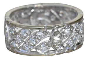 The Adley: Ladies Antique 14K Diamond Eternity Band