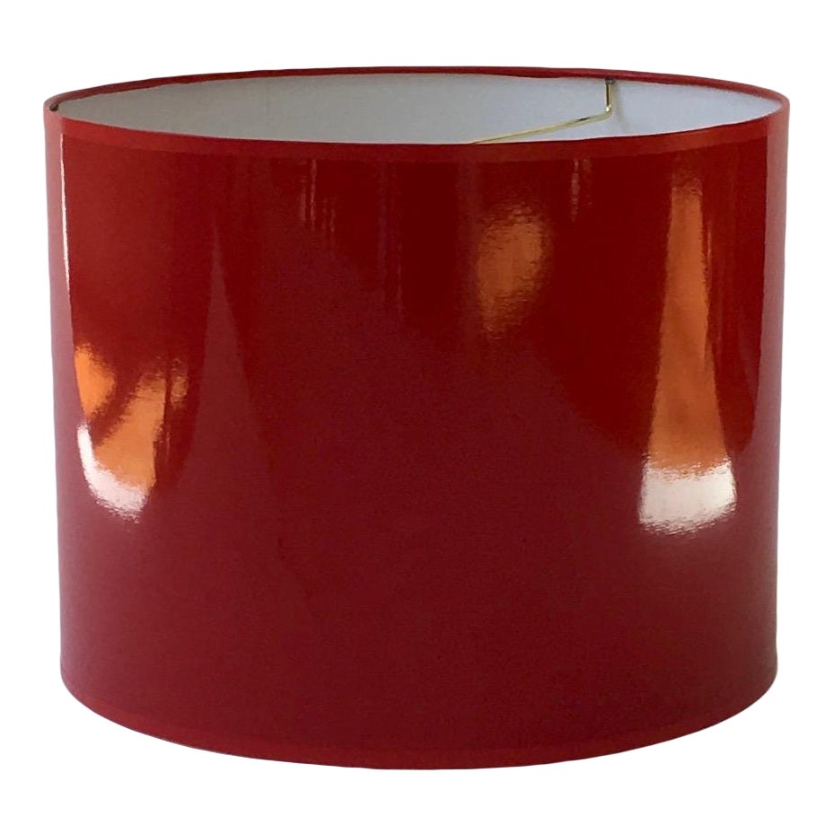 Large Red High Gloss Drum Lamp Shade Chairish