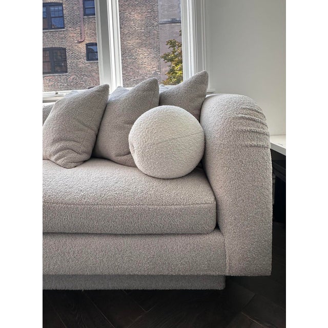 Postmodern Cloud Pouf Sofa in Fog Grey Boucle. 1980 For Sale - Image 3 of 8