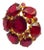Bochic “Orient” Natural Ruby Cocktail Ring Set In 18K Gold & Silver with Certifi For Sale