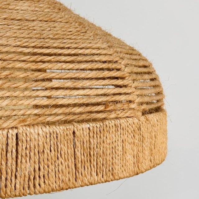 Contemporary Large Rope and Jute Pendant Light, 1970s For Sale - Image 3 of 11