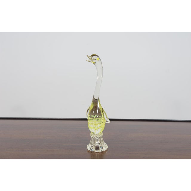 Goose sculpture made of Italian Murano art glass. The sculpture has minimal damage to the tip of the tail. I have official...