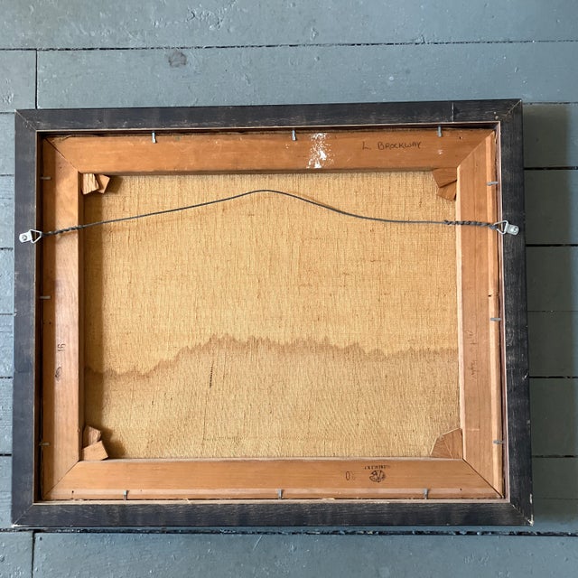 1970s 1970’s Marshy Boathouse Impressionist Painting Gilt Wood Frame For Sale - Image 5 of 5