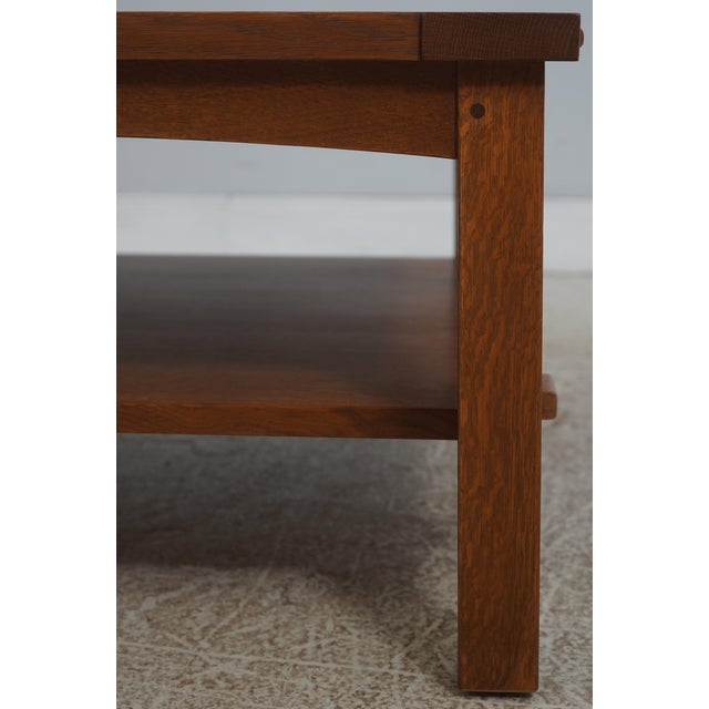 2000 - 2009 Stickley Mission Oak Tile Top Coffee Cocktail Table For Sale - Image 5 of 14