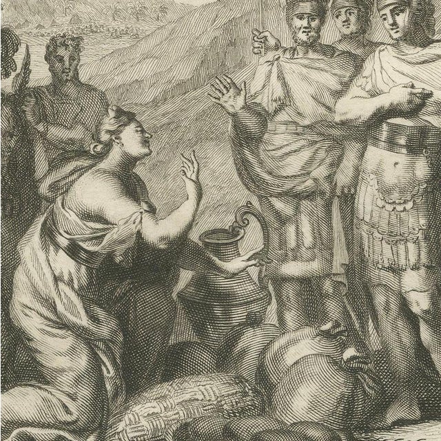 Pieter Mortier, David Spares Saul and Abigail Meets David, 1700, Engraving For Sale - Image 6 of 12
