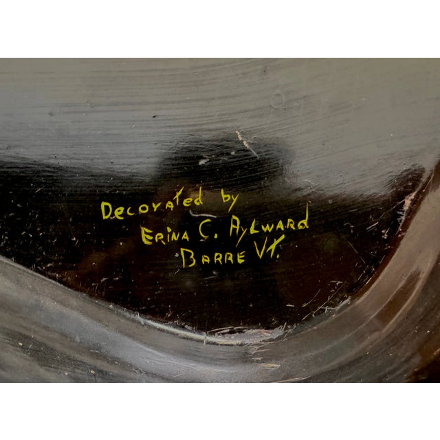 The Erina C. Aylward Barre(1903-1990) Vermont Hand-Painted Toleware Gallery Tray For Sale - Image 10 of 11