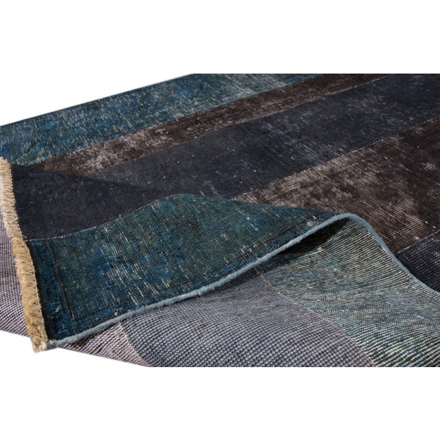 Persian Vintage Persian Overdyed Handmade Multicolor Geometric Wool Runner For Sale - Image 3 of 8