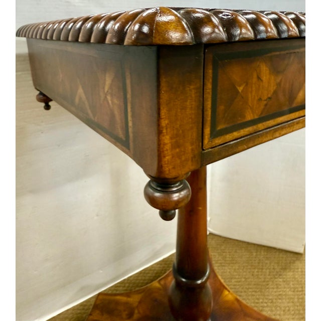 Theodore Alexander Louis XV Style Marquetry Square Pedestal Table For Sale - Image 4 of 8