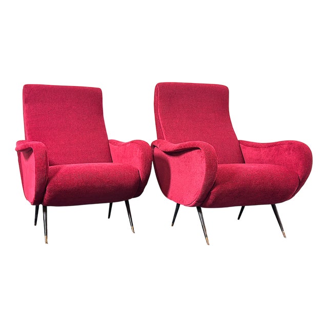 Italian Lady Lounge Chairs attributed to Marco Zanuso, 1960s, Set of 2 For Sale