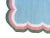 Handmade Cotton Area Scalloped Rug Sky Blue, Cream, Pink and Forest Green Border Dhurrie - 10'x14' For Sale - Image 10 of 11