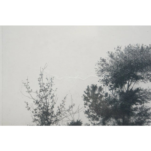 Antique John Octavius Anderson Signed Riverscape With Dock Etching 28" For Sale - Image 10 of 12