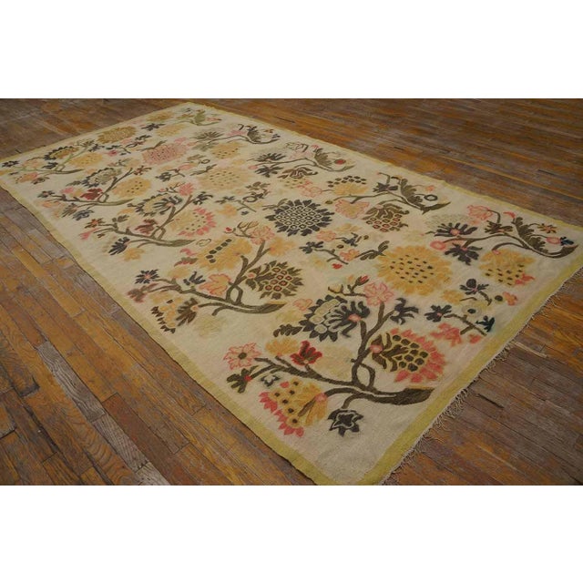 Antique Bessarabian Flatweave Rug With Floral Design in a Special Ivory Background Color For Sale - Image 11 of 12