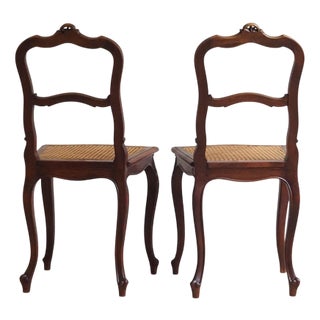French Rococo Chairs with Viennese Caning, 1900, Set of 2 For Sale