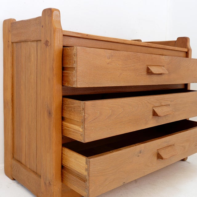 Brown Brutalist Oak Chest of Drawers from De Puydt, Belgium, 1980s For Sale - Image 8 of 14