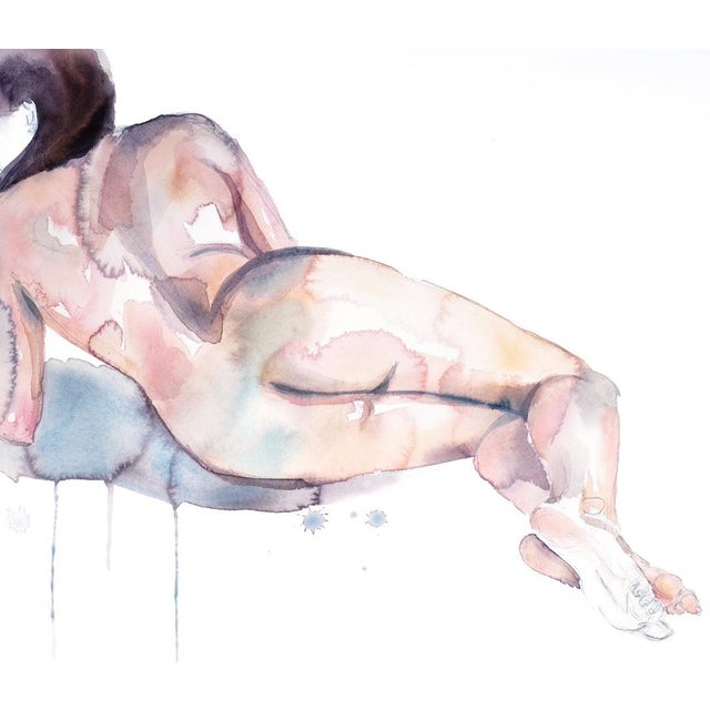 Contemporary "Nude No. 110" Contemporary Original Nude Figure Watercolor Painting by Elizabeth Becker For Sale - Image 3 of 3