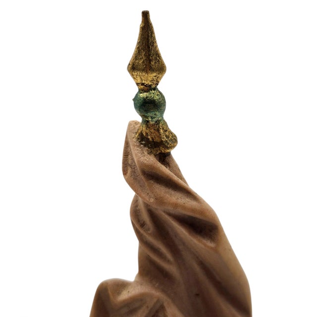 German Hand-Carved Saint Florian Devotional Wood Figure With Architectural Base, 13.5" For Sale - Image 11 of 15