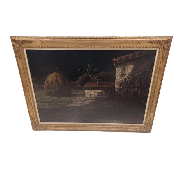 Vintage Landscape Oil Painting From Giuseppe Pessina For Sale - Image 4 of 4