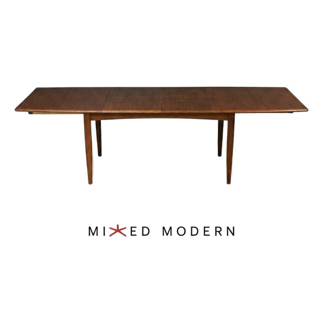 Mid 20th Century Danish Modern Teak Butterfly Leaf Dining Table For Sale