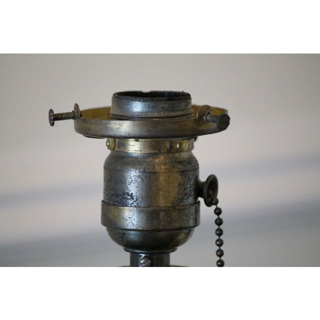 1930s American Chalkware Lamp of a Lady With Pot. Original Paint, Cord and Pull Chain For Sale - Image 4 of 10