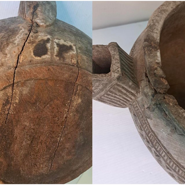Wood Large Hand-Carved Wood Spouted Vessel, Nuristani Kafiristan Style For Sale - Image 7 of 13