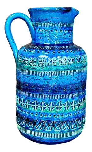 Italian Rimini Blu Glazed Ceramic Vase Jar by Aldo Londi for Bitossi, 1950s